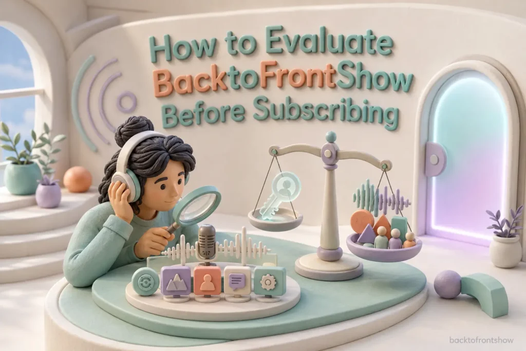 how to evaluate backtofrontshow before subscribing
